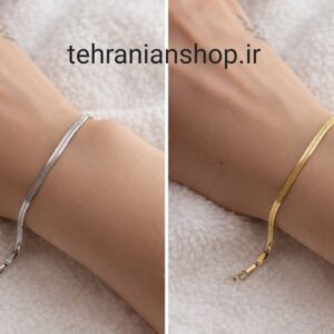 دستبند ماری استیل براق زنانه با طراحی ساده و شیک